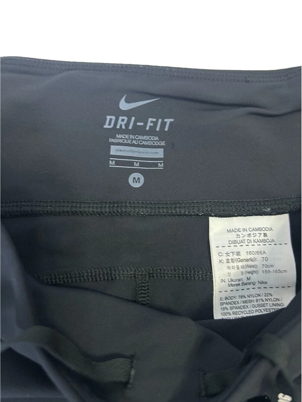 Nike Women's Power Epic Lux Running Tights Capris Black Size M Tight Fit